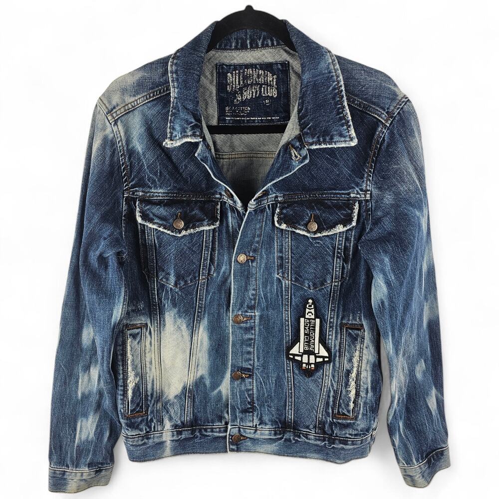 BILLIONAIRE BOYS CLUB Denim Space Graphic Jacket Men's M Distressed Hype Street